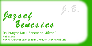 jozsef bencsics business card